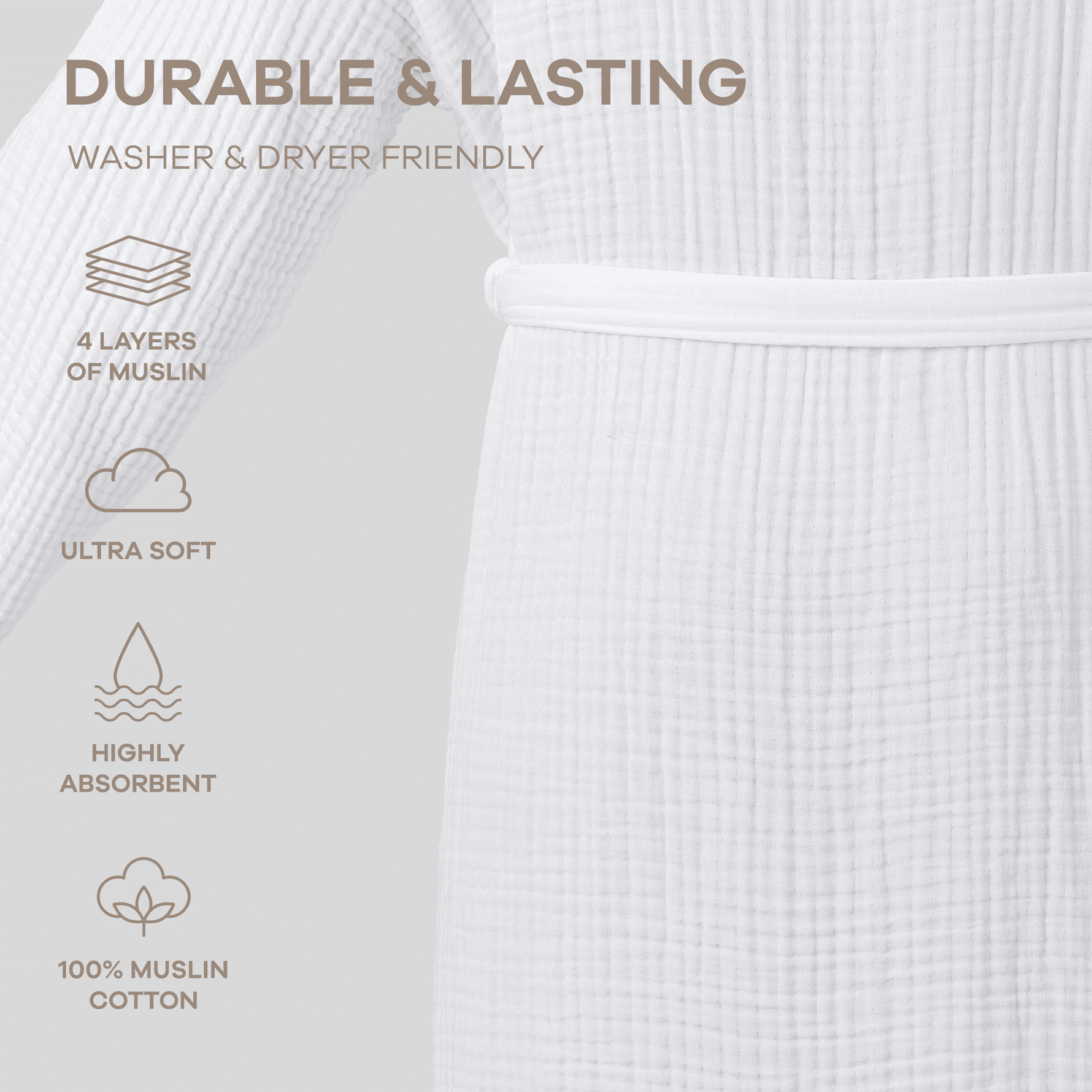 Comfy Cubs Muslin Bathrobe in WhiteEveretts Place