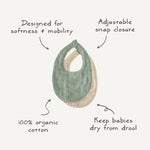 Mushie Muslin Bibs for Babies with Dual Snap Closure - Soft and Absorbent Multi-Layered Design - Baby & Toddler > Nursing & Feeding > Bibs Muslin Bib