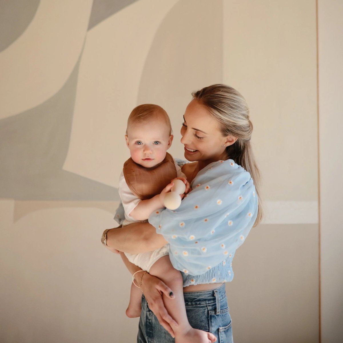 Mushie Muslin Bibs for Babies with Dual Snap Closure - Soft and Absorbent Multi - Layered Design - 