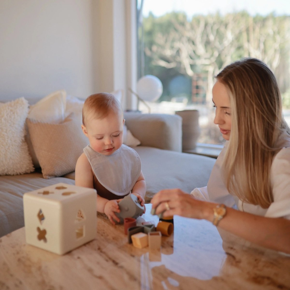 Mushie Muslin Bibs for Babies with Dual Snap Closure - Soft and Absorbent Multi - Layered Design - 