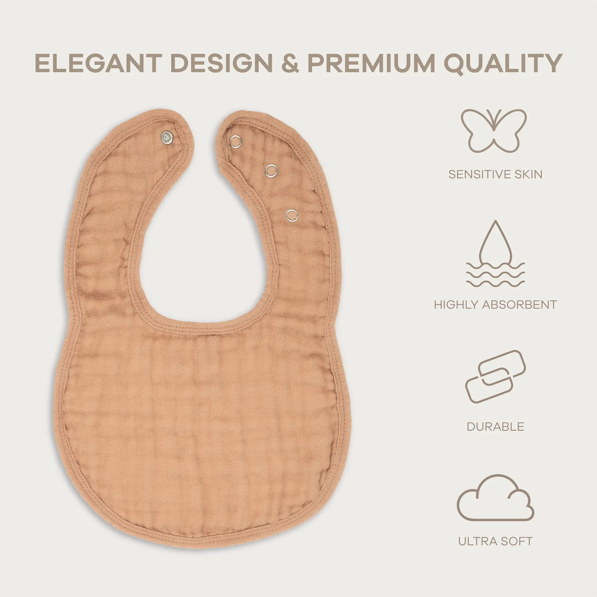 Comfy Cubs Muslin Bibs in Caramel - 