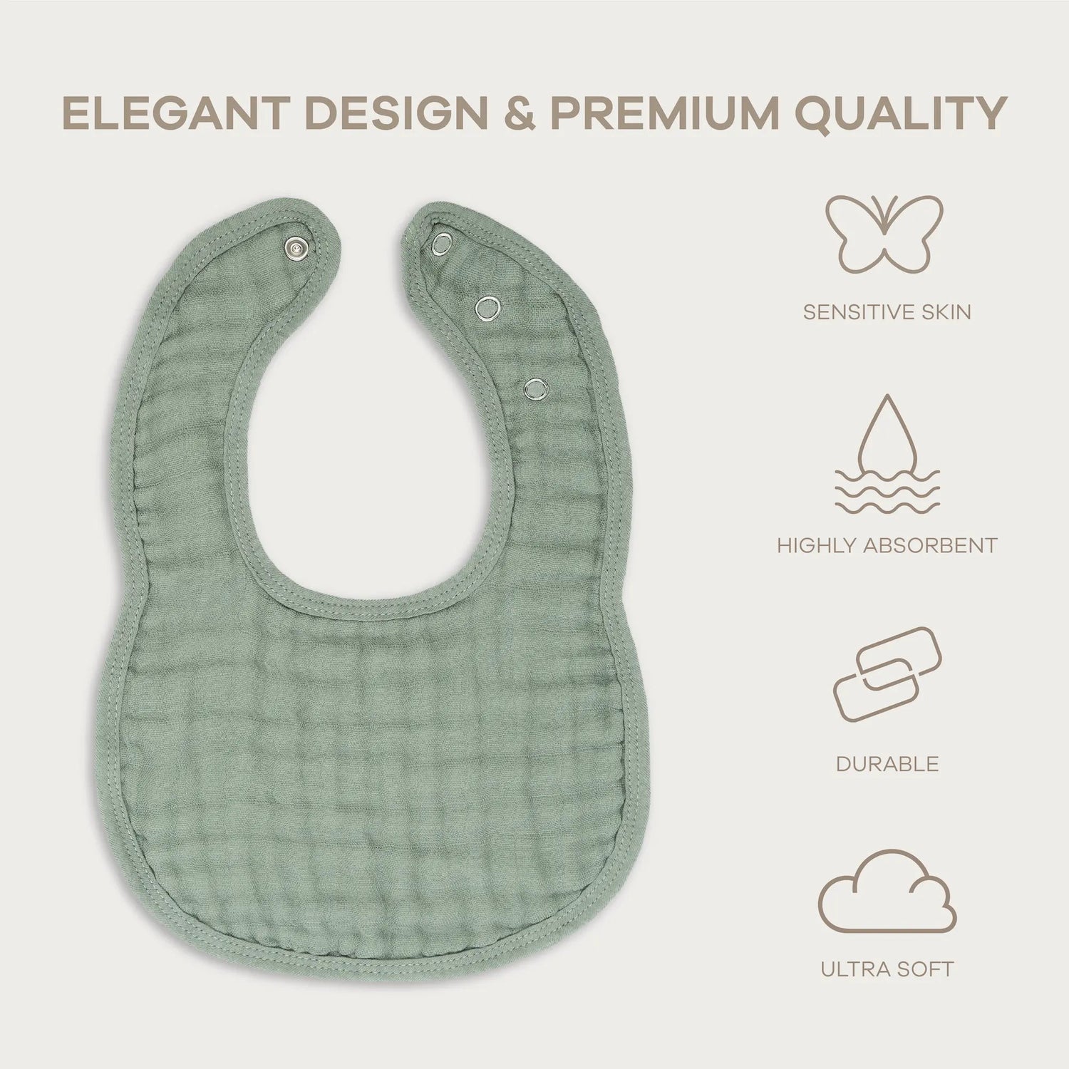 Comfy Cubs Muslin Bibs in Fern - 