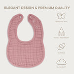 Comfy Cubs Muslin Bibs in Mauve - 
