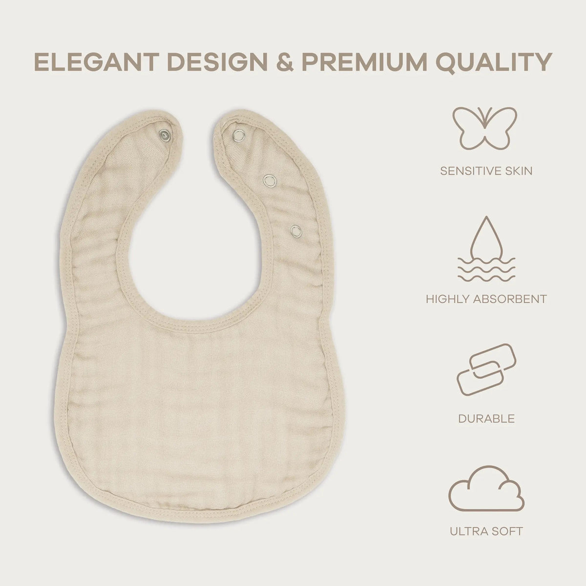 Comfy Cubs Muslin Bibs in Sand - 