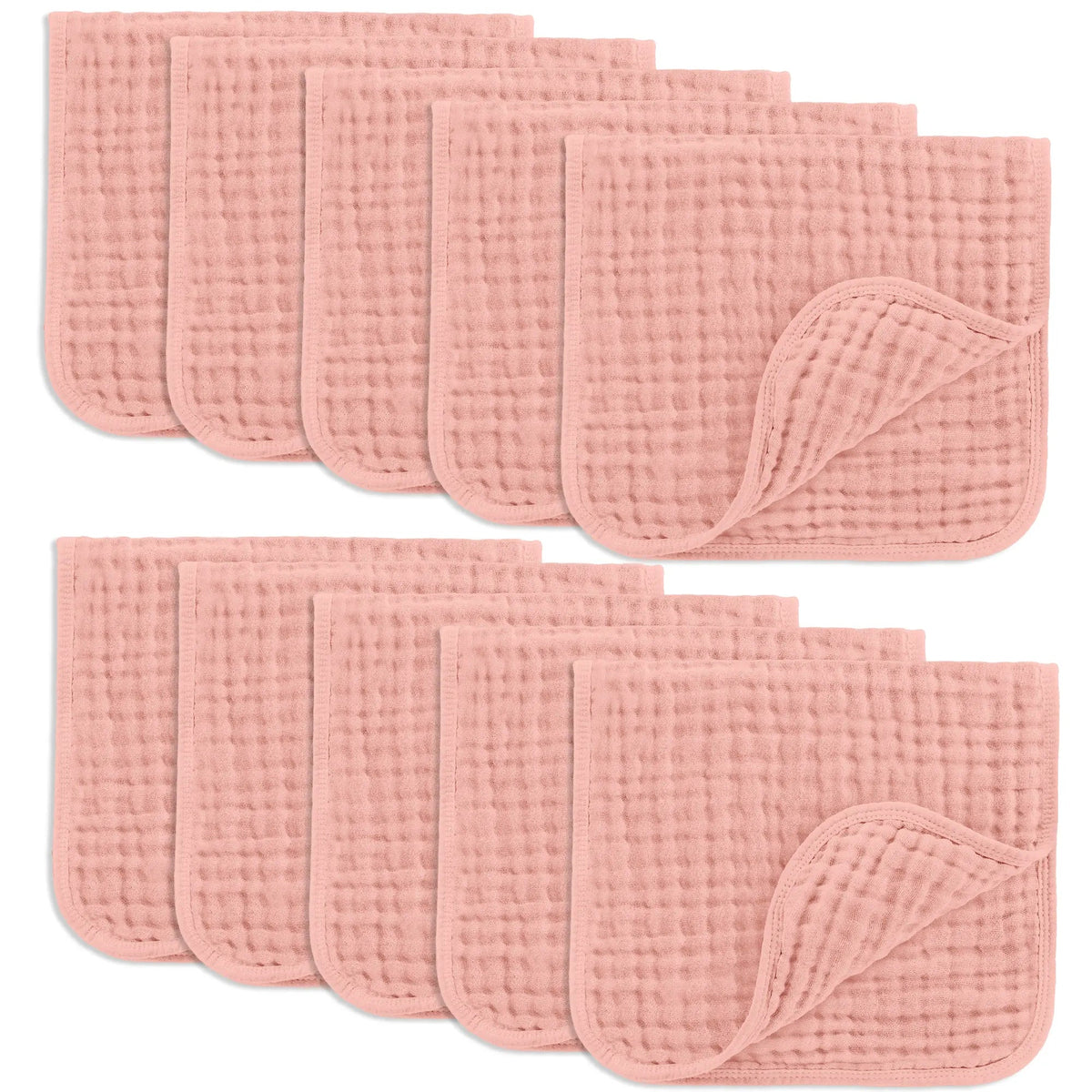 Comfy Cubs Muslin Burp Cloths in Bold Blush - 