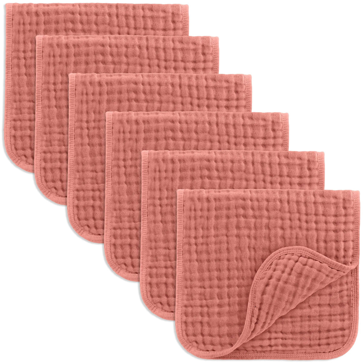 Comfy Cubs Muslin Burp Cloths in Dusty Rose - 
