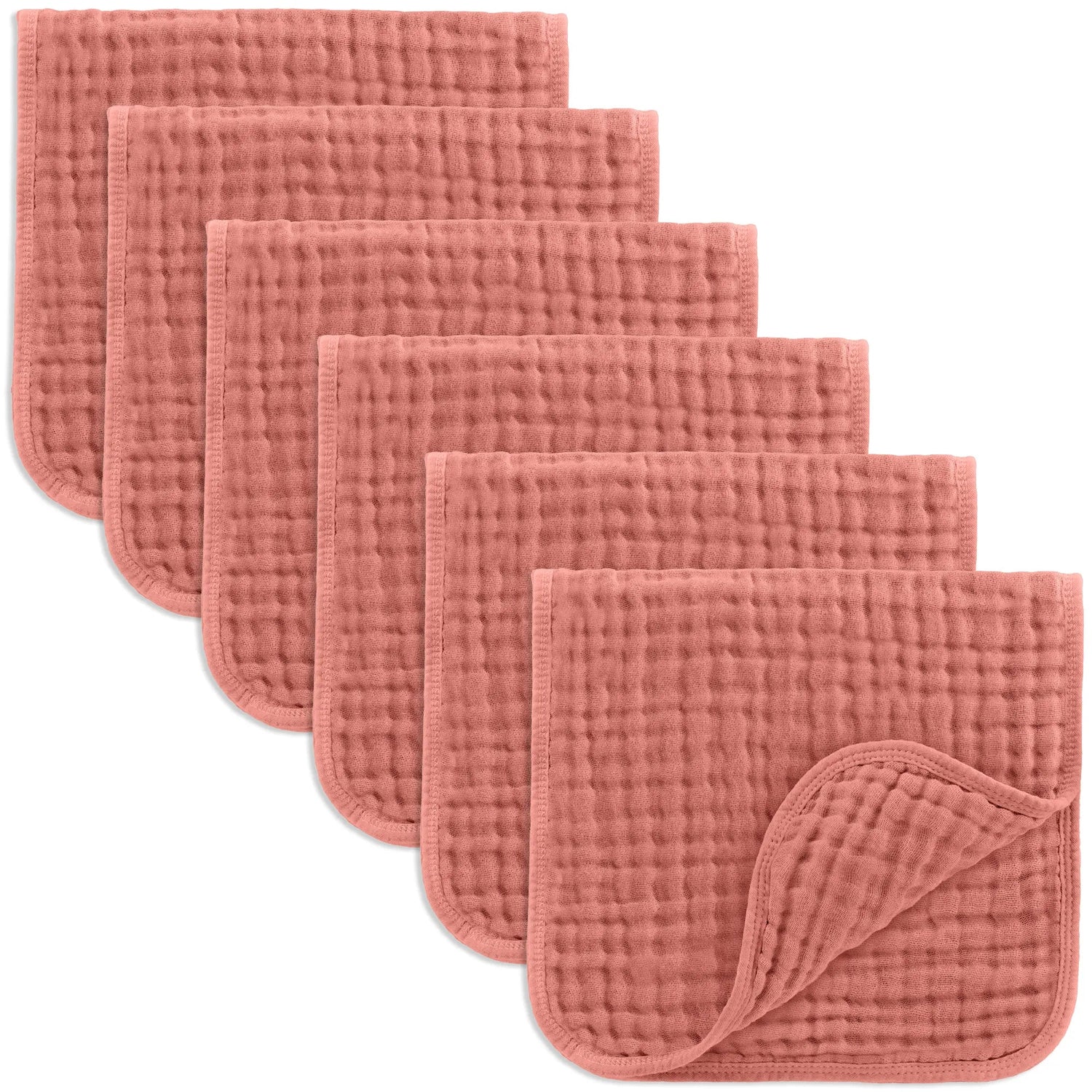 Comfy Cubs Muslin Burp Cloths in Dusty Rose - 