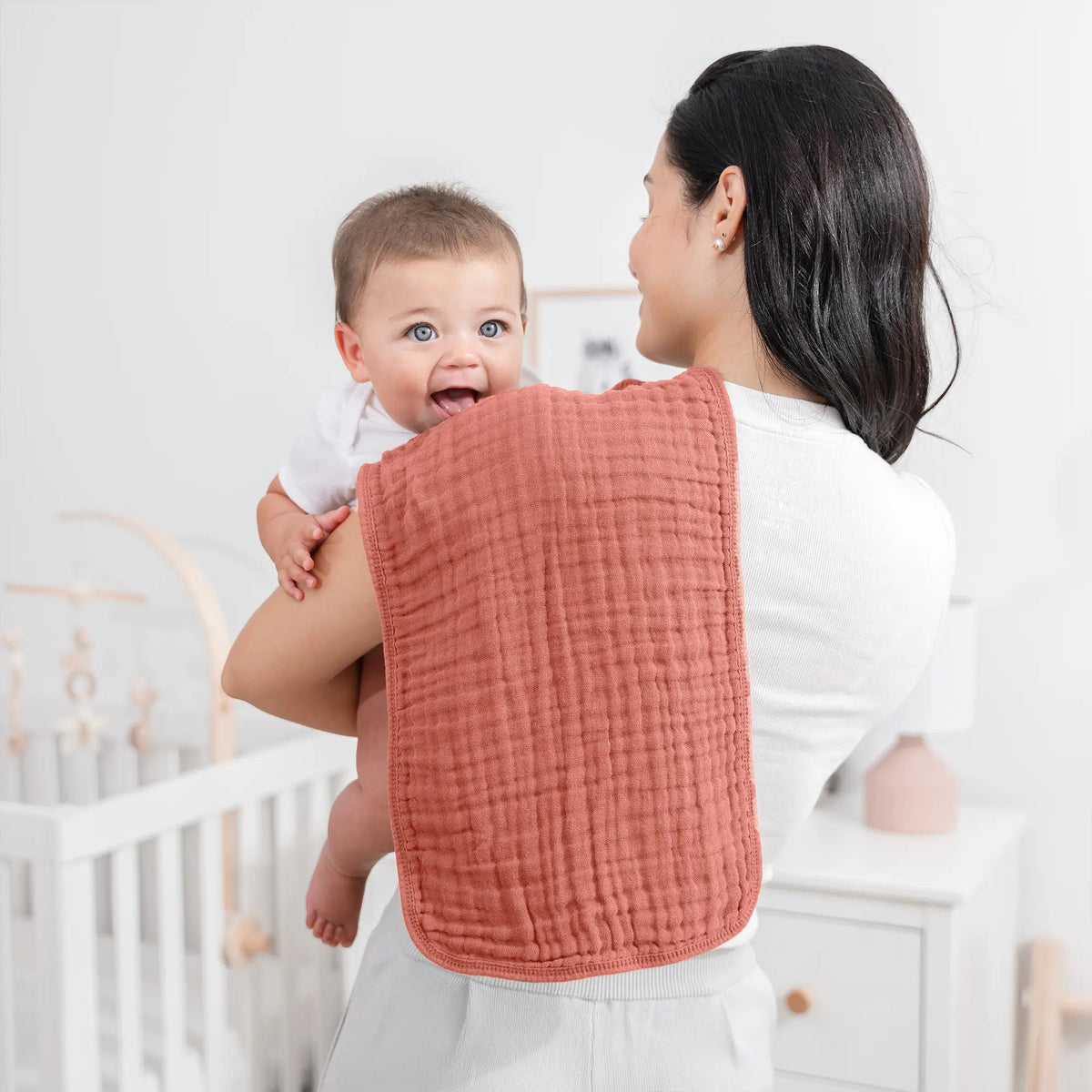 Comfy Cubs Muslin Burp Cloths in Dusty Rose - 