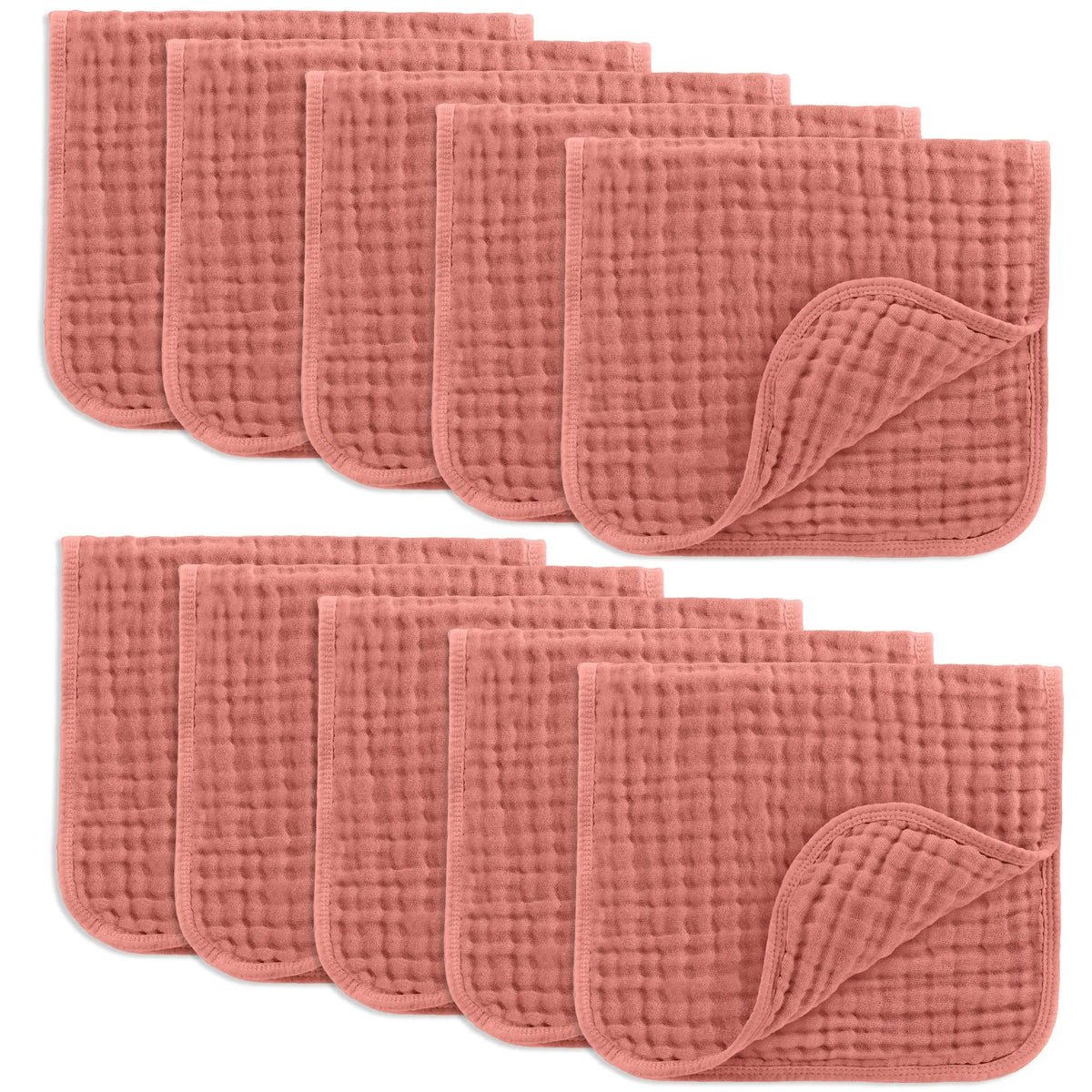 Comfy Cubs Muslin Burp Cloths in Dusty Rose - 