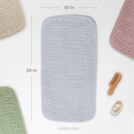 Comfy Cubs Muslin Burp Cloths in Heather Blue - 