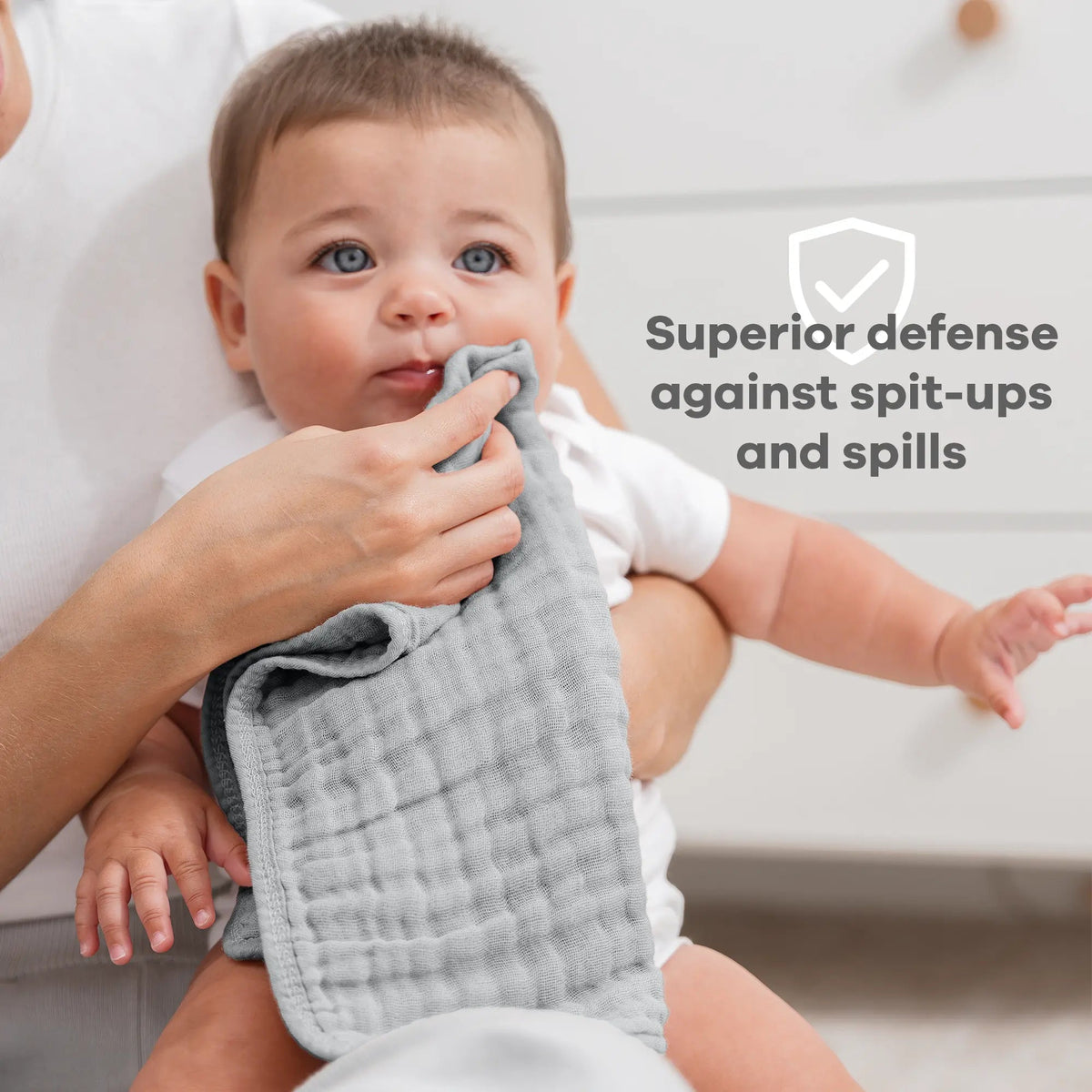 Comfy Cubs Muslin Burp Cloths in Heather Blue - 