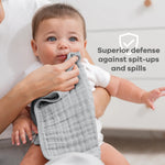 Comfy Cubs Muslin Burp Cloths in Heather Blue - 
