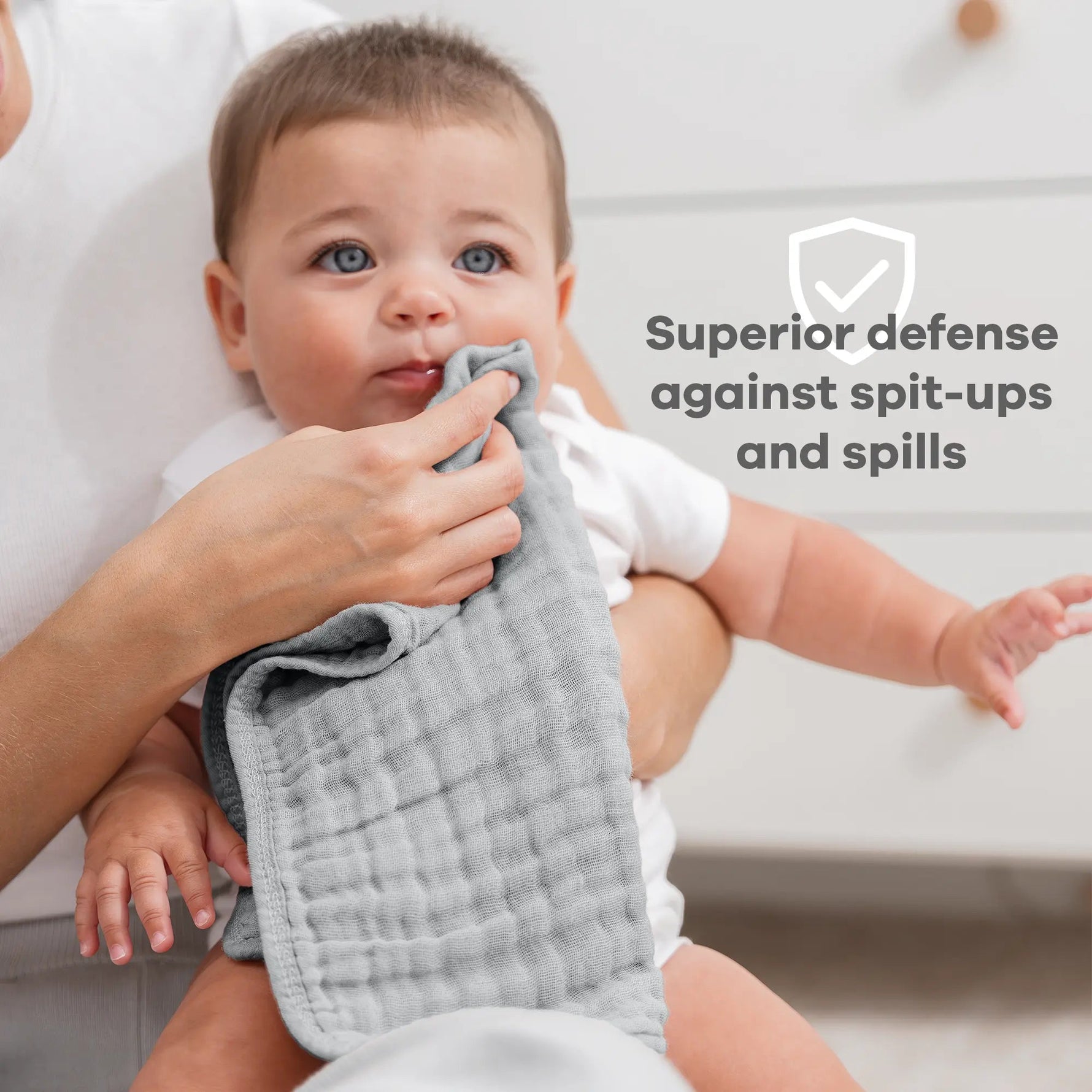 Comfy Cubs Muslin Burp Cloths in Heather Blue - 