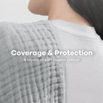 Comfy Cubs Muslin Burp Cloths in Heather Blue - 