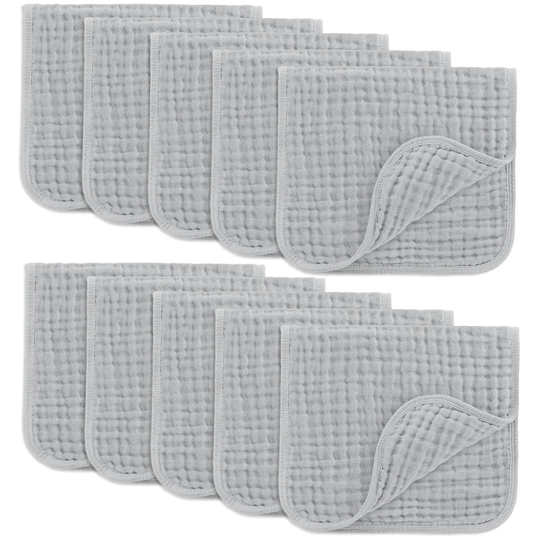 Comfy Cubs Muslin Burp Cloths in Heather Blue - 