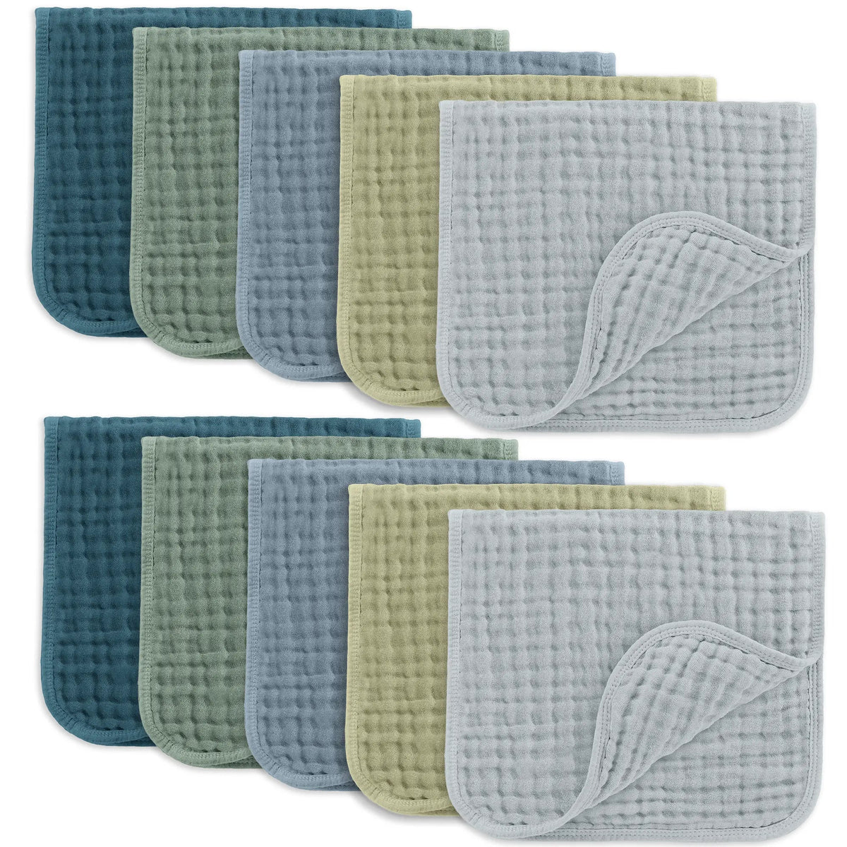 Comfy Cubs Muslin Burp Cloths in Multi Boy - 