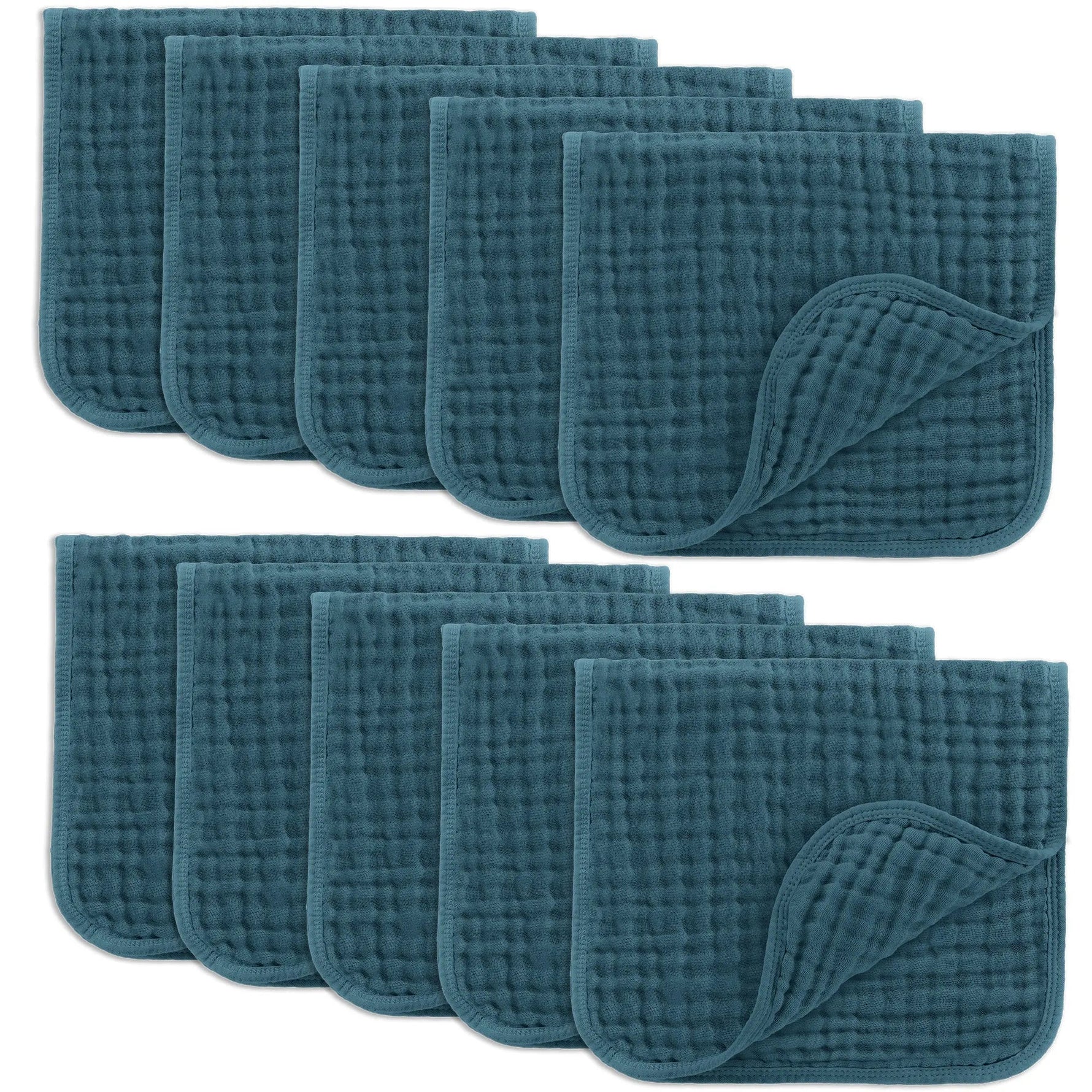 Comfy Cubs Muslin Burp Cloths in Neptune - 