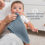 Comfy Cubs Muslin Burp Cloths in Pacific Blue - 