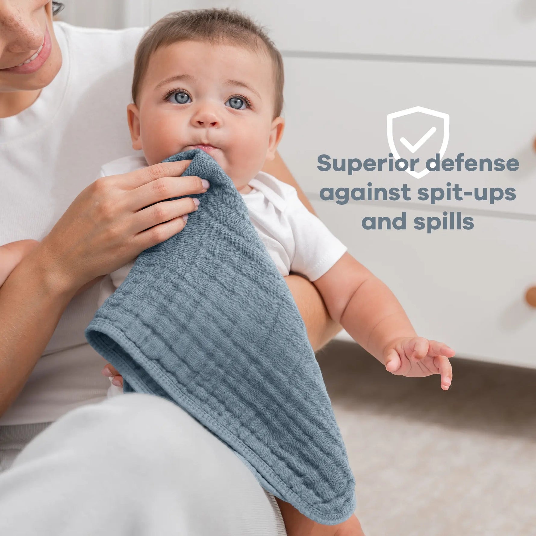 Comfy Cubs Muslin Burp Cloths in Pacific Blue - 