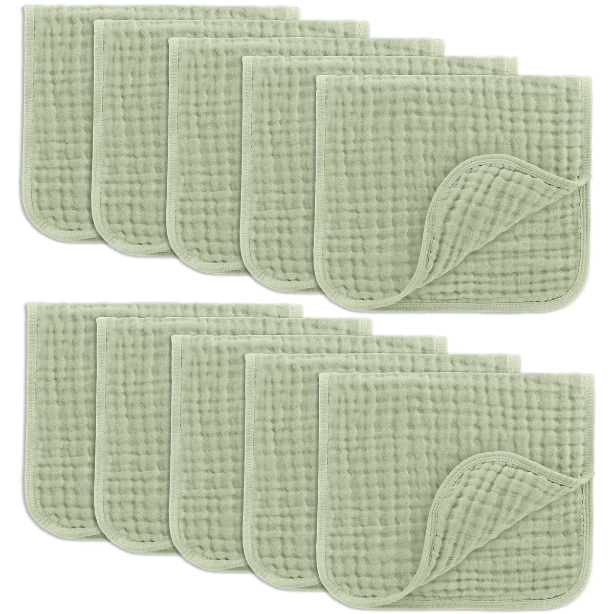 Comfy Cubs Muslin Burp Cloths in Sage - 