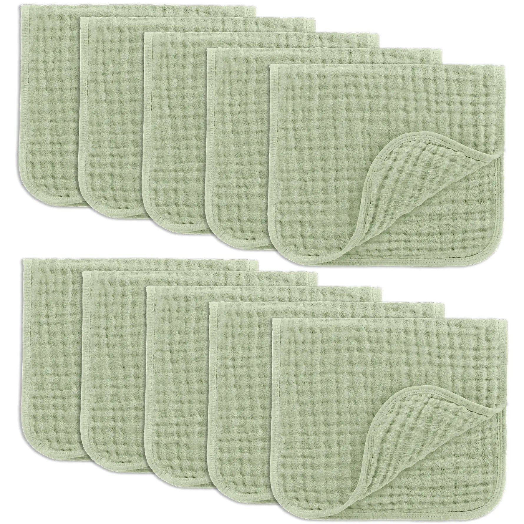 Comfy Cubs Muslin Burp Cloths in Sage - 