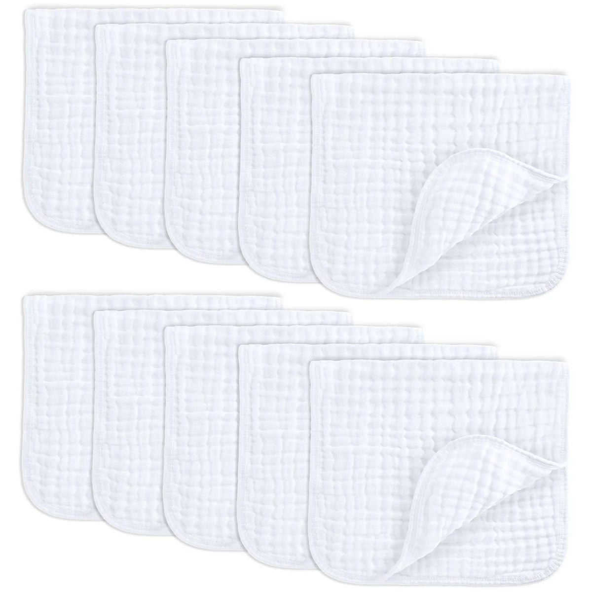 Comfy Cubs Muslin Burp Cloths in White - 
