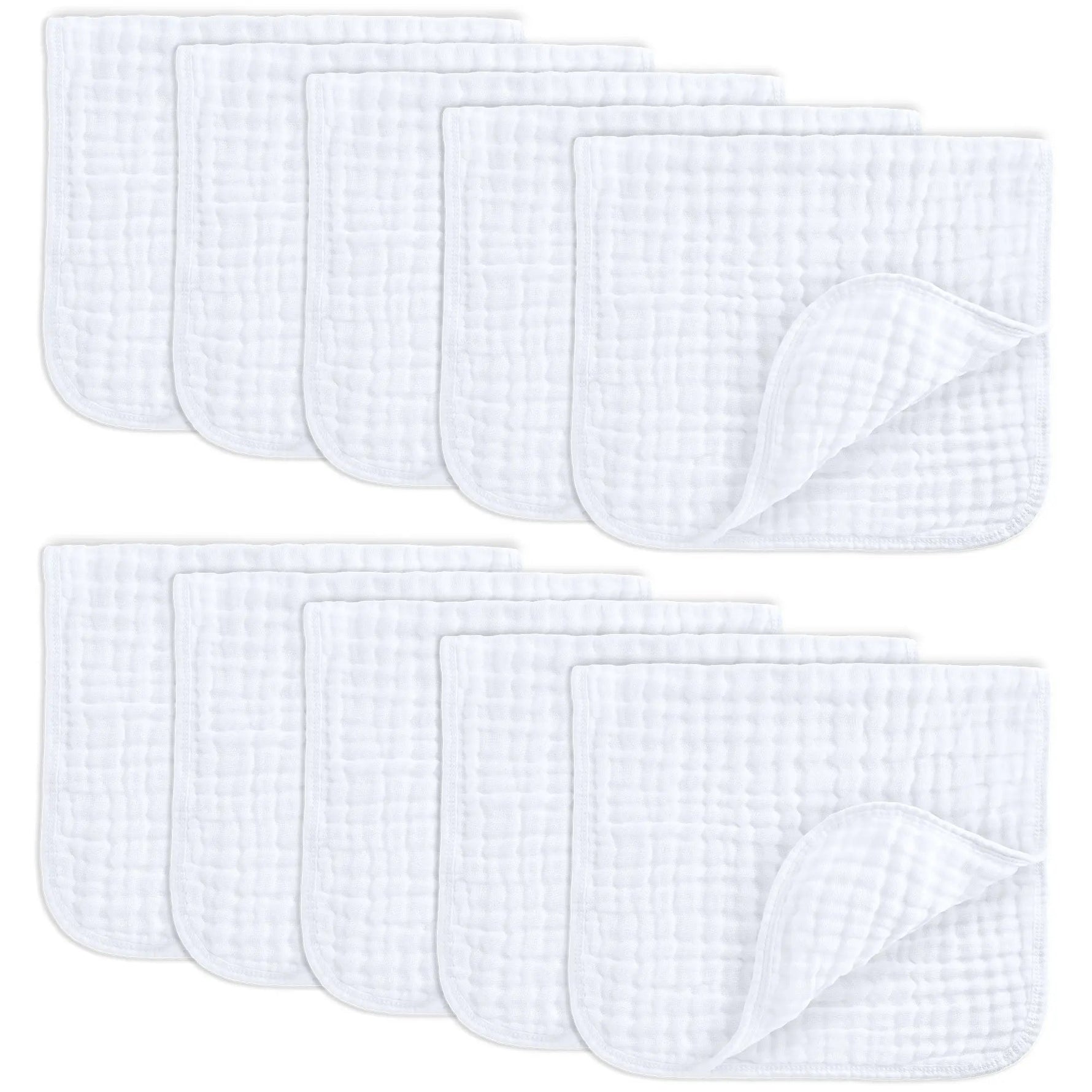 Comfy Cubs Muslin Burp Cloths in White - 