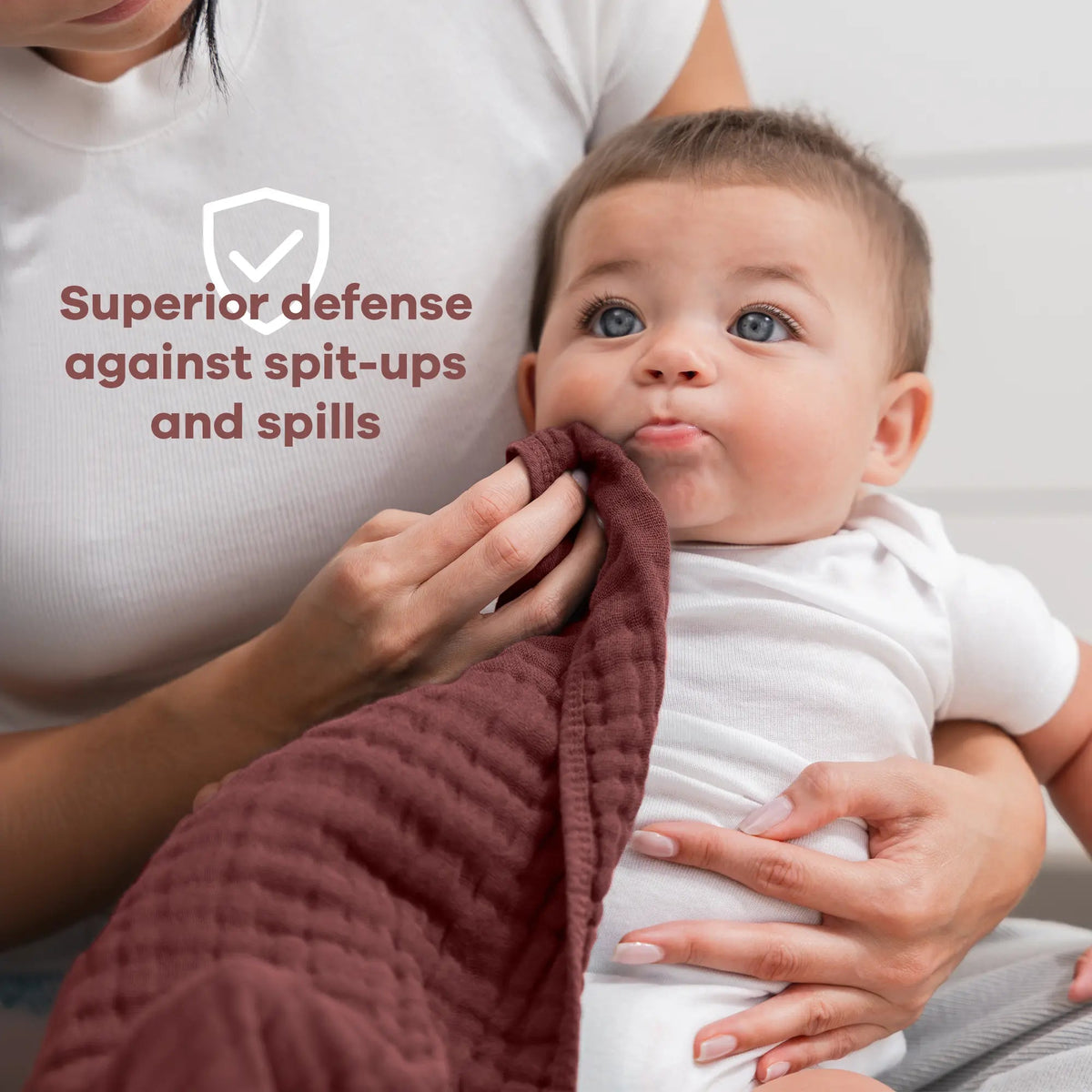 Comfy Cubs Muslin Burp Cloths in Wine - 