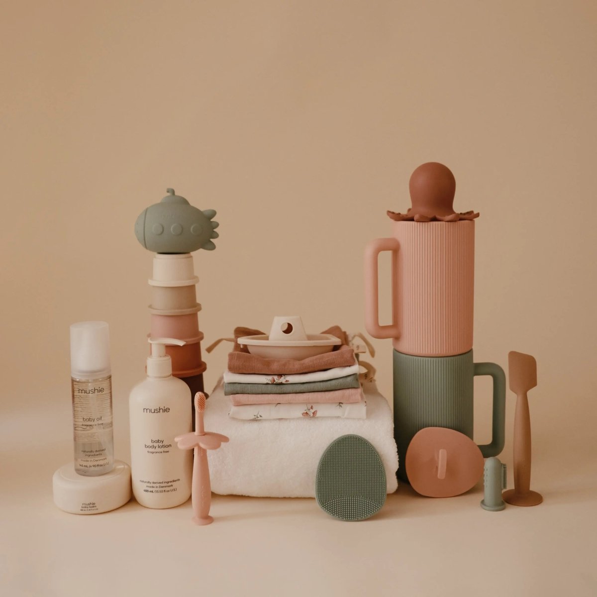 Mushie Muslin Cotton Washcloths Made of 100 Percent Organic Cotton - Everetts Place Boutique - 