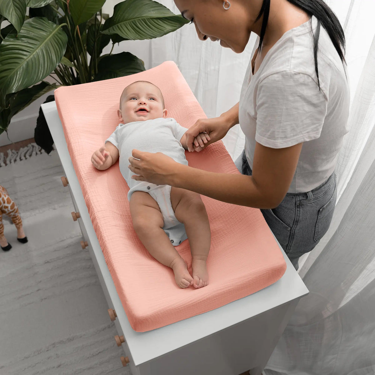 Comfy Cubs Muslin Fitted Changing Pad Cover, 1 Pack - 