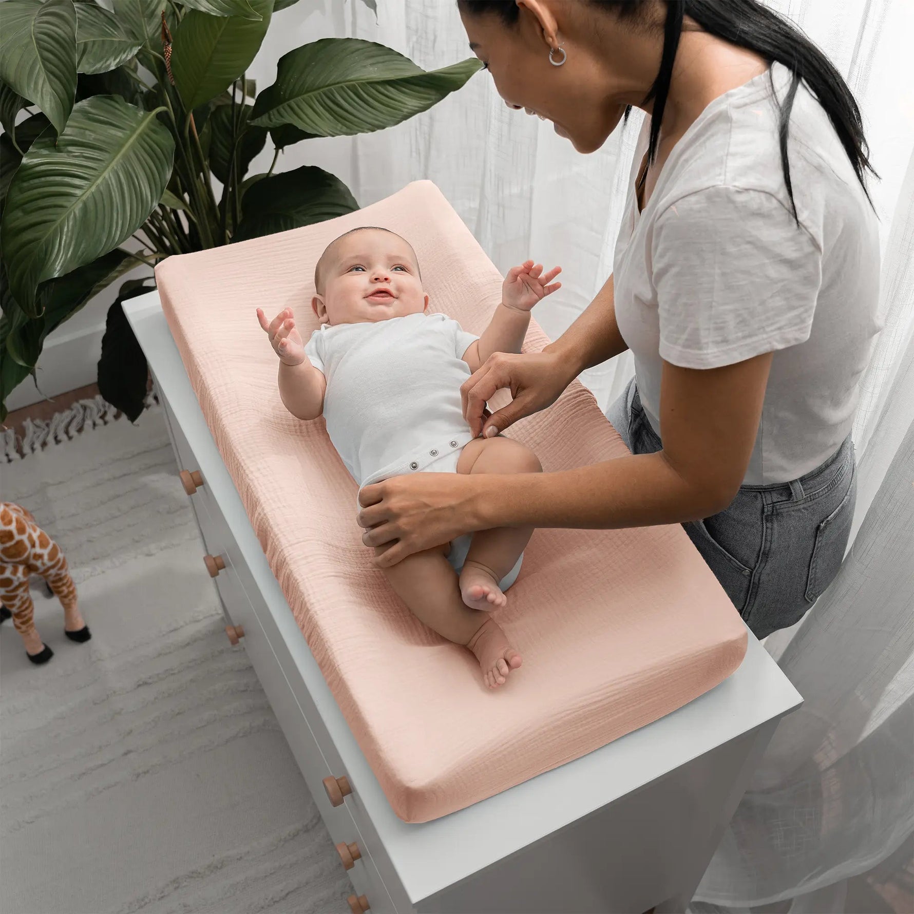 Comfy Cubs Muslin Fitted Changing Pad Cover, 1 Pack - 