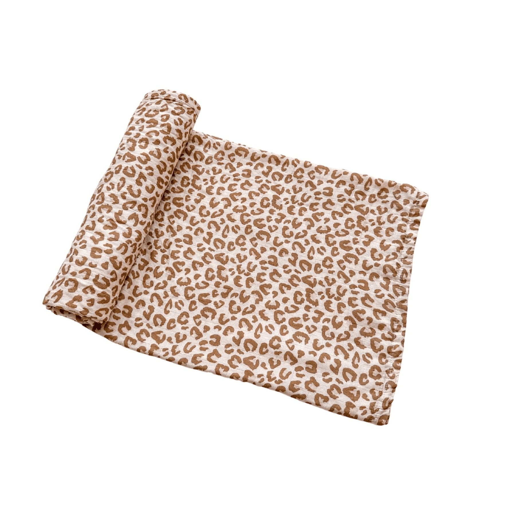Muslin Swaddle Blanket - Brown Leopard by Harp Angel Boutique at Everetts Place