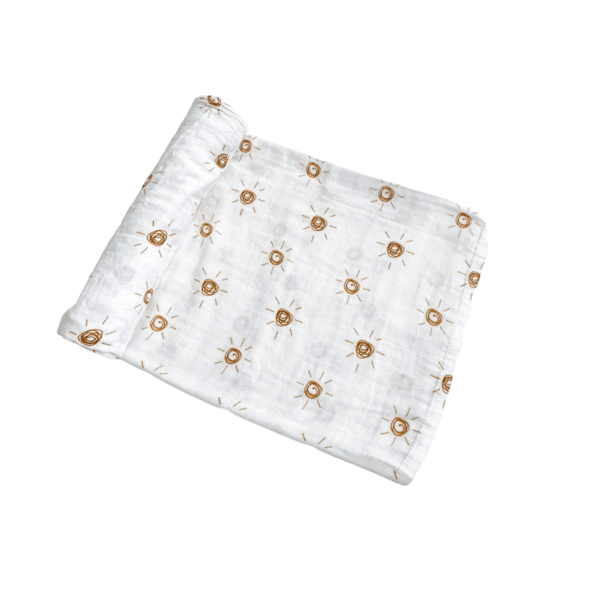 Organic Muslin Swaddle Blanket - Brown Sun by Harp Angel Boutique at Everetts Place