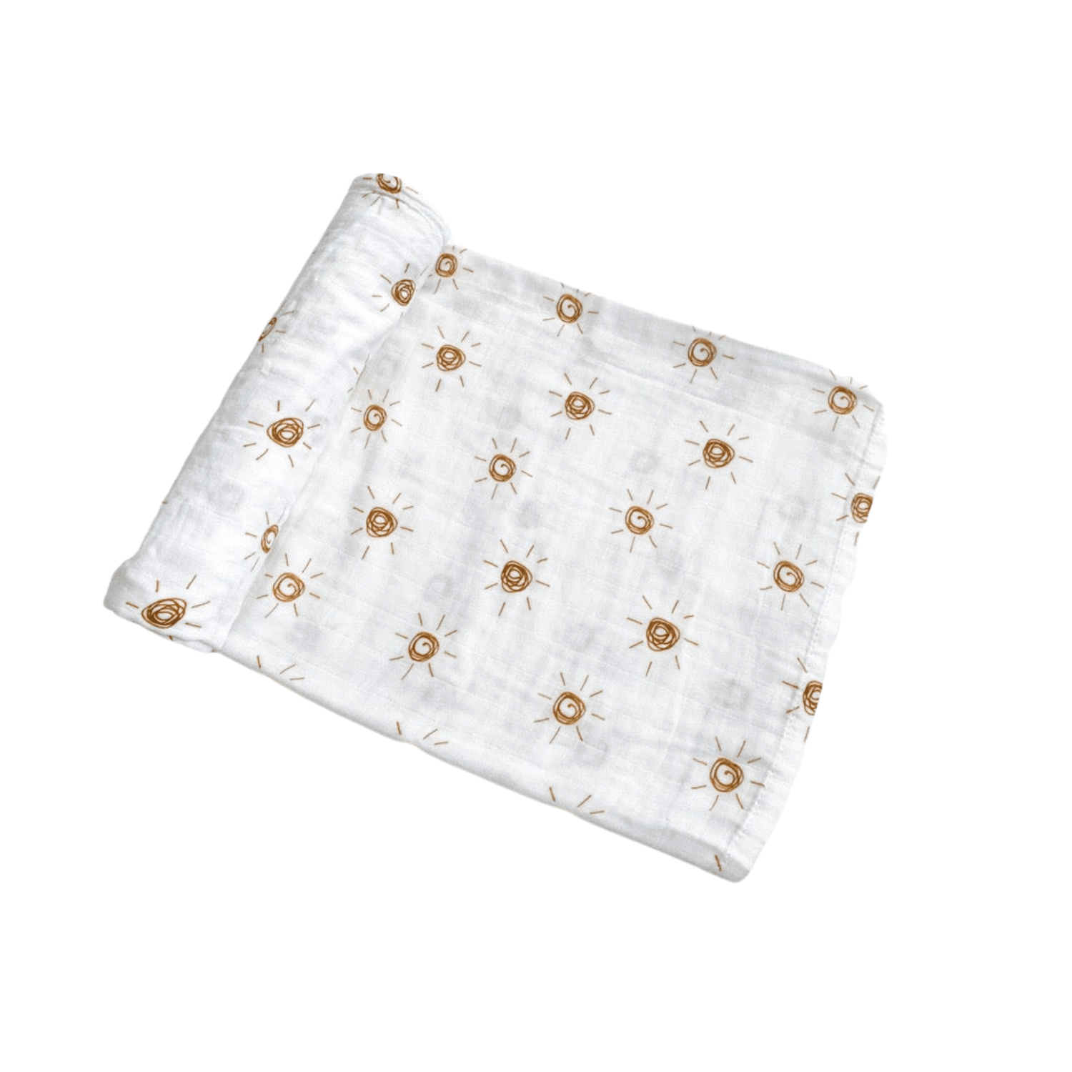 Organic Muslin Swaddle Blanket - Brown Sun by Harp Angel Boutique at Everetts Place