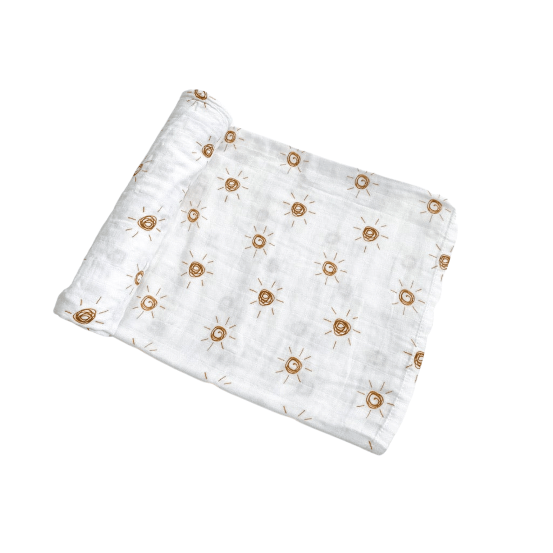 Organic Muslin Swaddle Blanket - Brown Sun by Harp Angel Boutique at Everetts Place