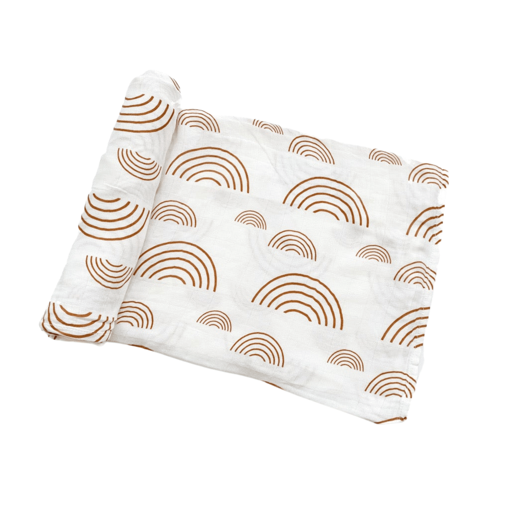 Muslin Swaddle Blanket - Caramel Rainbow by Harp Angel Boutique at Everetts Place