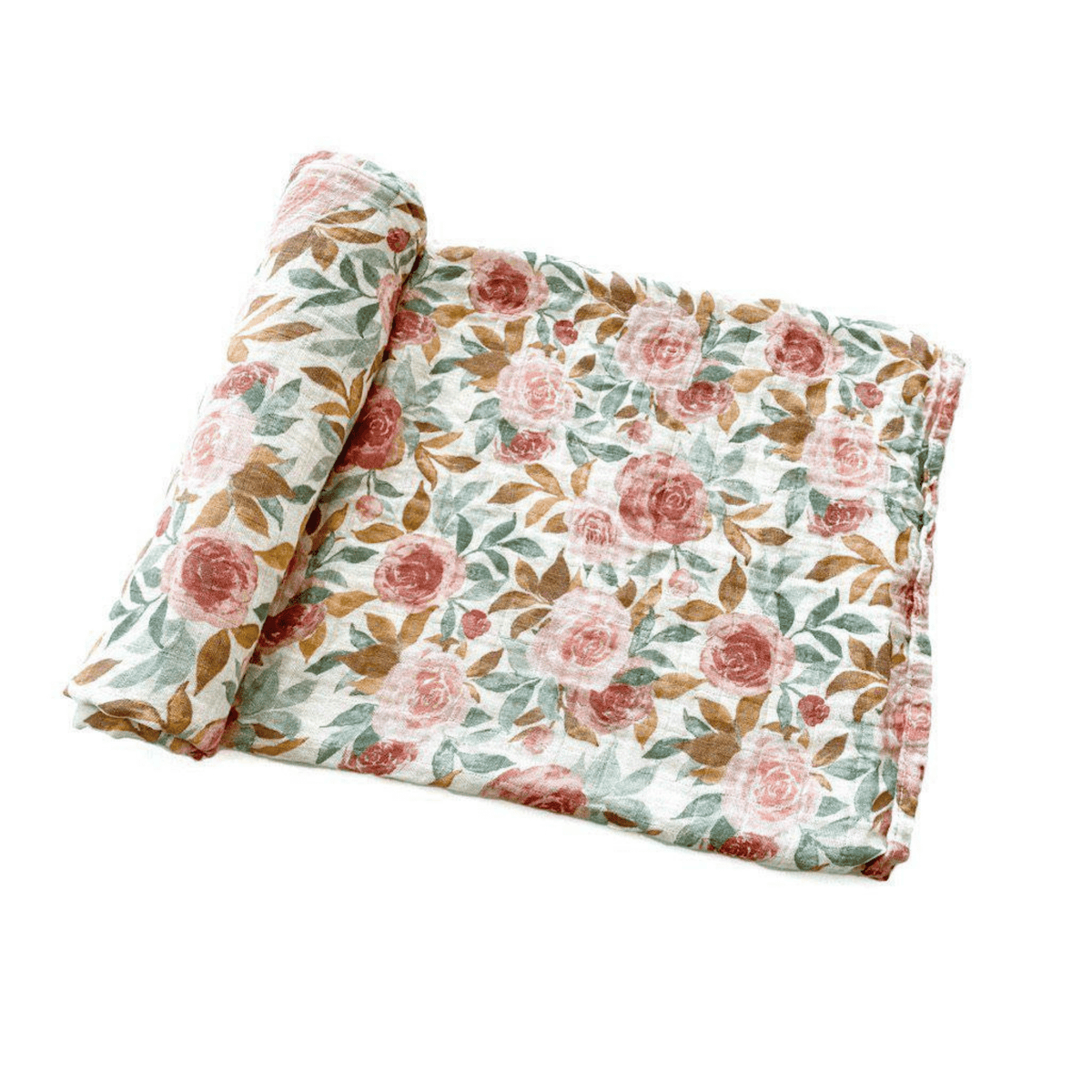 Muslin Swaddle Blanket - Dusty Pink Floral by Harp Angel Boutique at Everetts Place