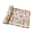 Muslin Swaddle Blanket - Dusty Pink Floral by Harp Angel Boutique at Everetts Place