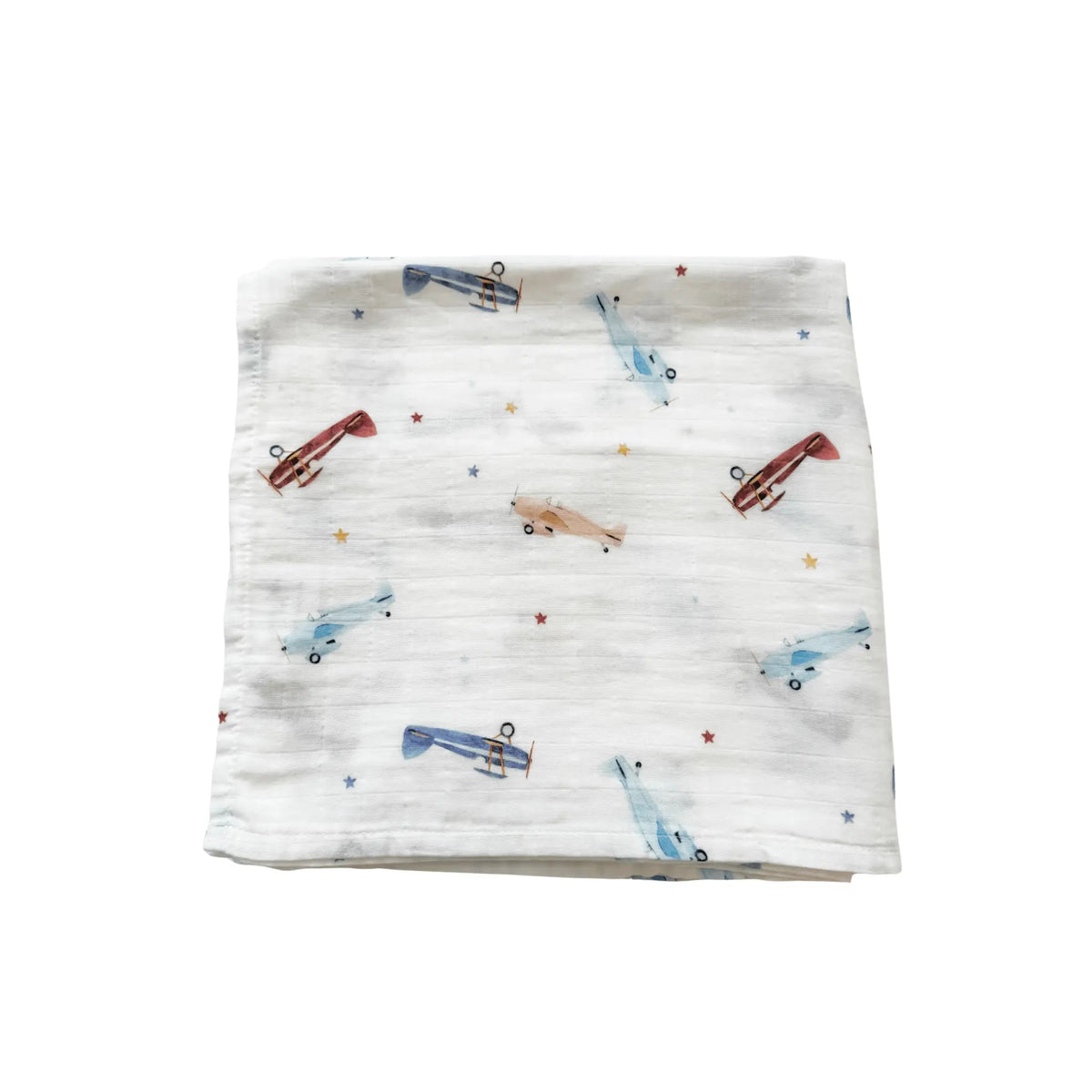 Harp Angel Boutique Muslin Swaddle Blanket - Vintage Airplane - 