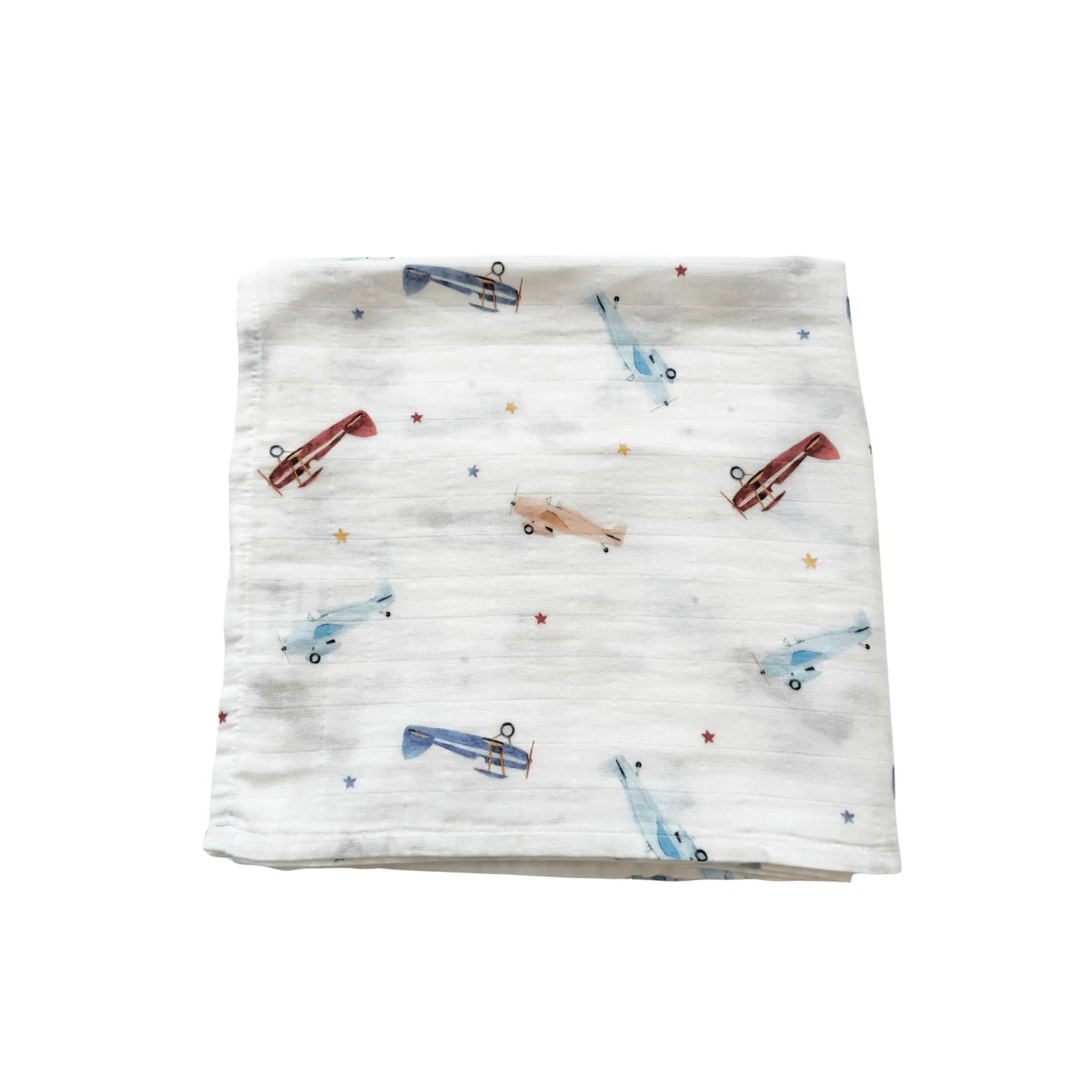 Harp Angel Boutique Muslin Swaddle Blanket - Vintage Airplane - 