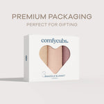 Comfy Cubs Muslin Swaddle Blankets, 42” x 42” in Cream, Blush, Mauve, Pack of 3 - 