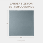 Comfy Cubs Muslin Swaddle Blankets, 42” x 42” in Heather Blue, Pacific Blue, Fern, Pack of 3 - 