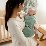 Comfy Cubs Muslin Swaddle Blankets, 42” x 42” in Heather Blue, Pacific Blue, Fern, Pack of 3 - 