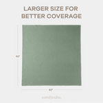 Comfy Cubs Muslin Swaddle Blankets, 42” x 42” in Neptune, Pacific Blue, Fern, Pack of 3 - 