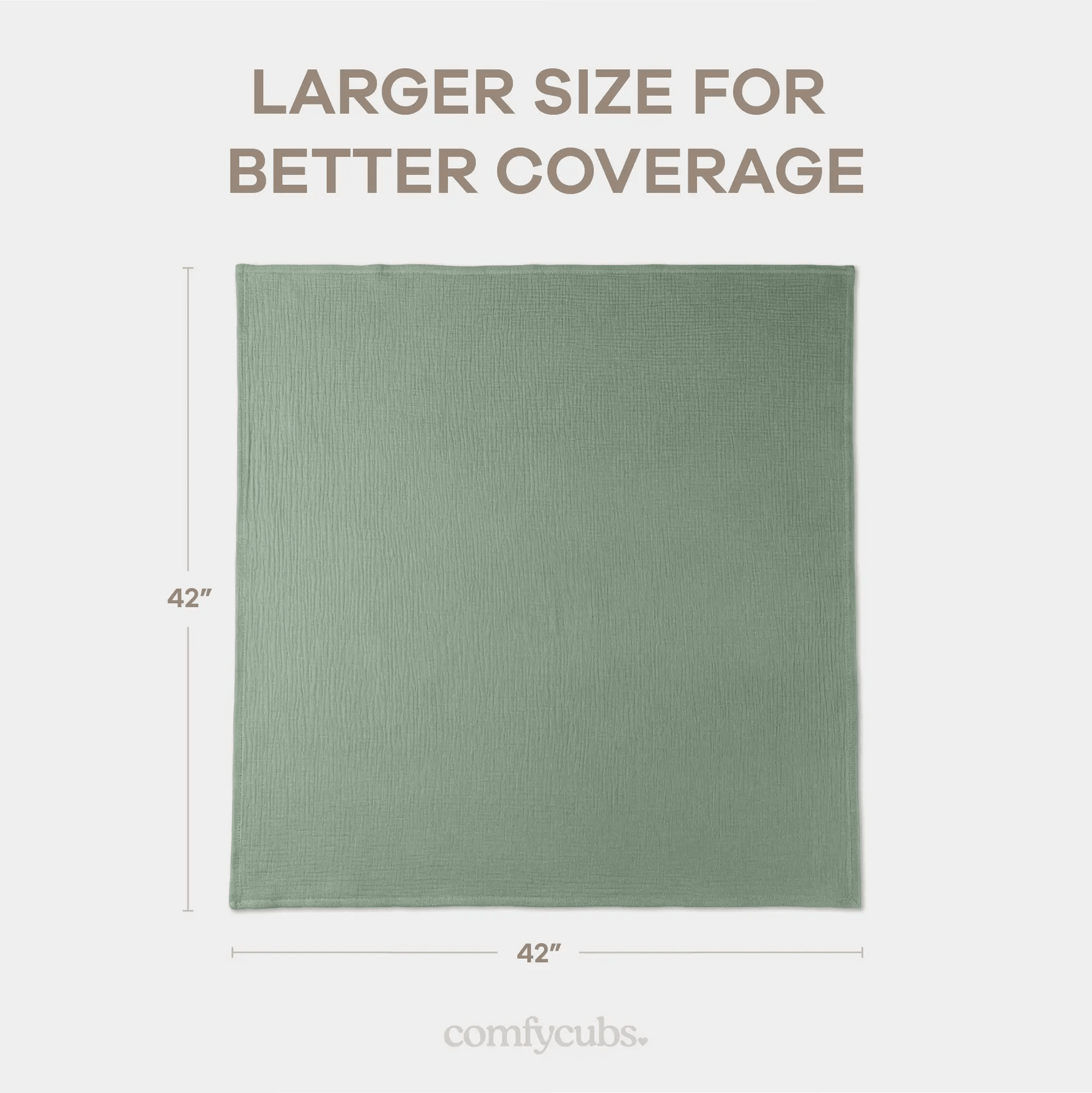 Comfy Cubs Muslin Swaddle Blankets, 42” x 42” in Neptune, Pacific Blue, Fern, Pack of 3 - 