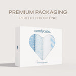 Comfy Cubs Muslin Swaddle Blankets 47” x 47” in Blue, 4 Pack - 