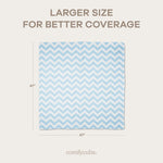 Comfy Cubs Muslin Swaddle Blankets 47” x 47” in Blue, 4 Pack - 