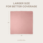 Comfy Cubs Muslin Swaddle Blankets 47” x 47” in Cream, Blush, Bold Blush, Mauve, 4 Pack - 