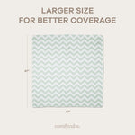 Comfy Cubs Muslin Swaddle Blankets 47” x 47” in Green, 4 Pack - 