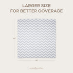 Comfy Cubs Muslin Swaddle Blankets 47” x 47” in Grey, 4 Pack - 